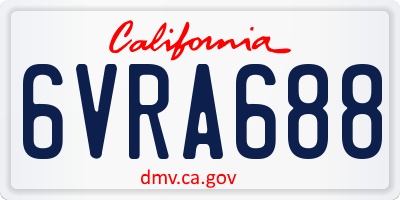 CA license plate 6VRA688