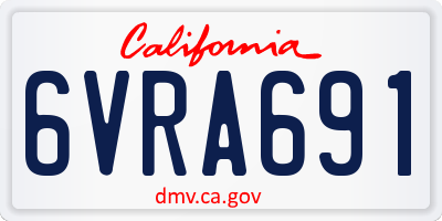 CA license plate 6VRA691