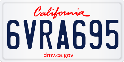 CA license plate 6VRA695