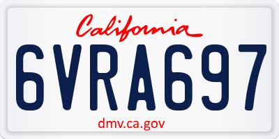 CA license plate 6VRA697
