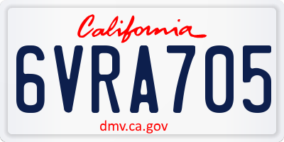 CA license plate 6VRA705