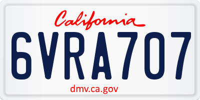 CA license plate 6VRA707