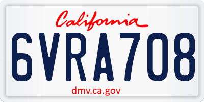 CA license plate 6VRA708