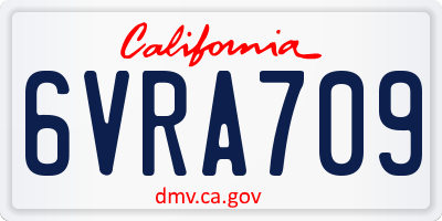 CA license plate 6VRA709