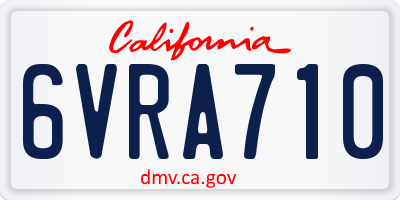 CA license plate 6VRA710