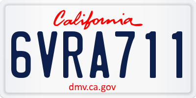 CA license plate 6VRA711