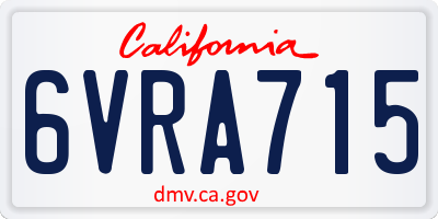 CA license plate 6VRA715