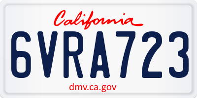 CA license plate 6VRA723