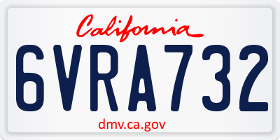CA license plate 6VRA732