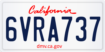 CA license plate 6VRA737