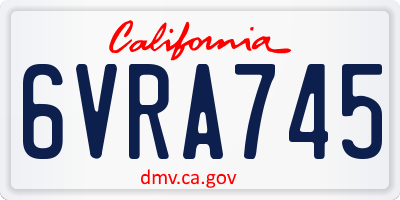 CA license plate 6VRA745