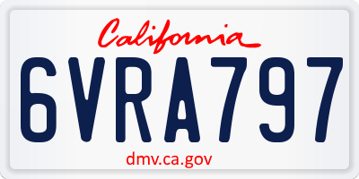 CA license plate 6VRA797