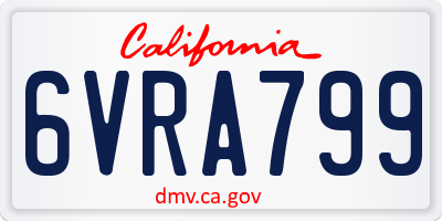CA license plate 6VRA799