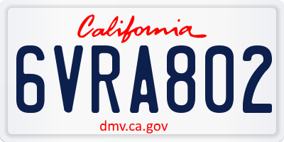 CA license plate 6VRA802