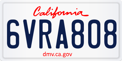 CA license plate 6VRA808