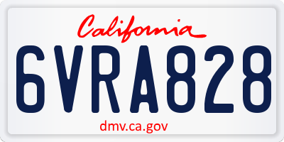 CA license plate 6VRA828