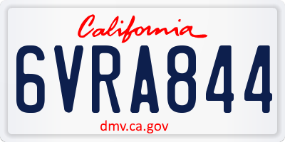 CA license plate 6VRA844