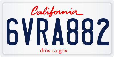 CA license plate 6VRA882