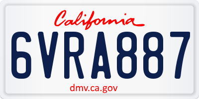 CA license plate 6VRA887