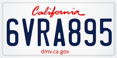 CA license plate 6VRA895