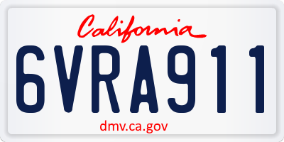 CA license plate 6VRA911