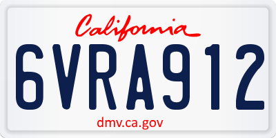 CA license plate 6VRA912