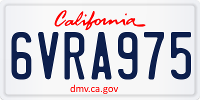 CA license plate 6VRA975