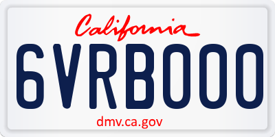 CA license plate 6VRB000