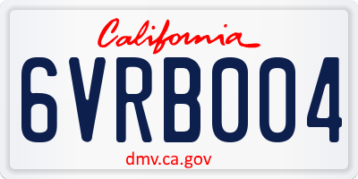 CA license plate 6VRB004