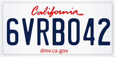 CA license plate 6VRB042