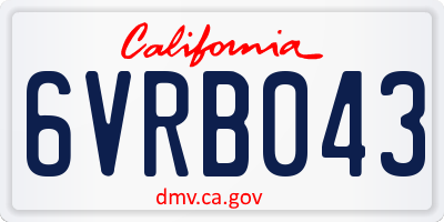 CA license plate 6VRB043