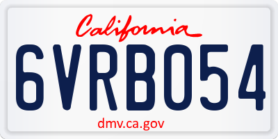 CA license plate 6VRB054