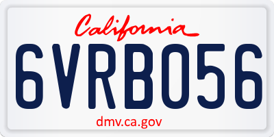 CA license plate 6VRB056