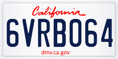 CA license plate 6VRB064