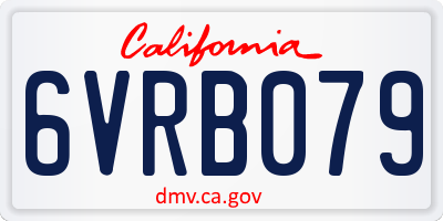 CA license plate 6VRB079