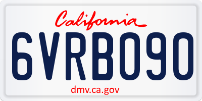 CA license plate 6VRB090