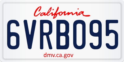 CA license plate 6VRB095