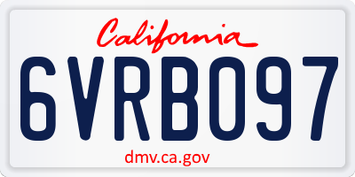 CA license plate 6VRB097