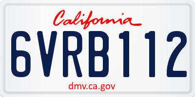 CA license plate 6VRB112