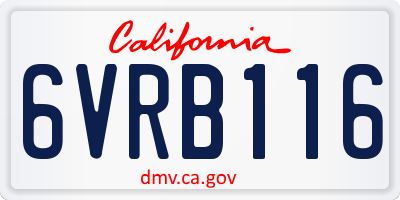 CA license plate 6VRB116