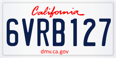 CA license plate 6VRB127