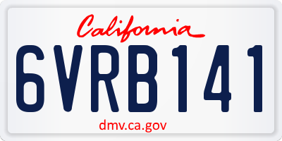 CA license plate 6VRB141