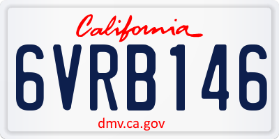 CA license plate 6VRB146