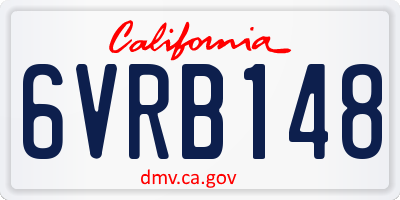 CA license plate 6VRB148