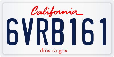 CA license plate 6VRB161