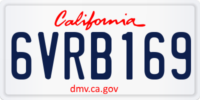 CA license plate 6VRB169