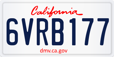 CA license plate 6VRB177