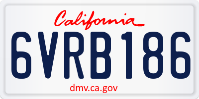 CA license plate 6VRB186
