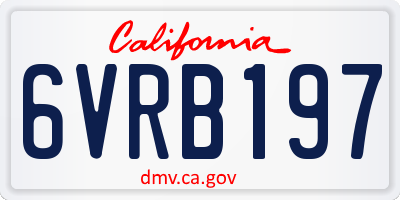 CA license plate 6VRB197
