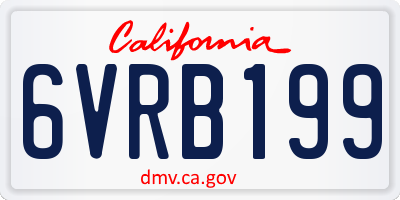 CA license plate 6VRB199